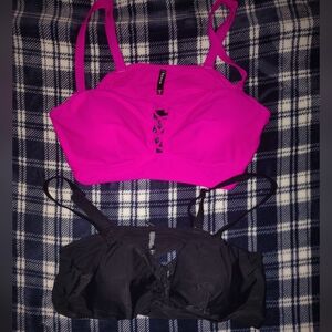 Torrid Vibrant Pink and Classic Black Bra Set
